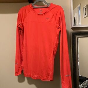 Nike Red Long Sleeve Performance Shirt